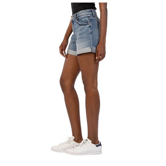 Kut from The Kloth Womens High Waist Jane Raw Hem Denim Jean Shorts Sz 6 New - Picture 3 of 8